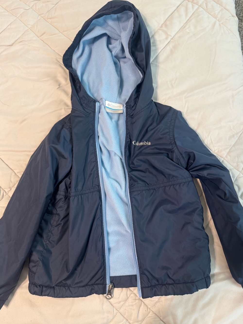 Columbia Kids Navy Blue Hooded Rain Jacket